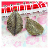 40pcs Tree Leaf Charms Antique Bronze Plated Pendants for DIY Jewelry