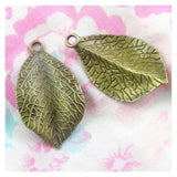 40pcs Tree Leaf Charms Antique Bronze Plated Pendants for DIY Jewelry
