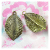 40pcs Tree Leaf Charms Antique Bronze Plated Pendants for DIY Jewelry