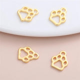 150Pcs Dog Paw Print Charm Metal Accessories for Necklace Bracelet DIY