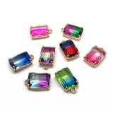 6pcs Stone Crystal Pendant Rectangle Bulk Jewelry Making