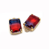 6pcs Stone Crystal Pendant Rectangle Bulk Jewelry Making
