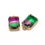 6pcs Stone Crystal Pendant Rectangle Bulk Jewelry Making