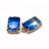 6pcs Stone Crystal Pendant Rectangle Bulk Jewelry Making