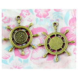20pcs Antique Bronze Rudder Clock Charms DIY Jewelry Making Pendant