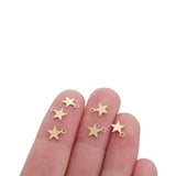 100Pcs Raw Brass Star Charms Mini Five-pointed Star Charms