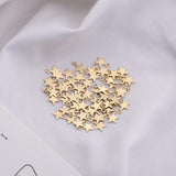 100Pcs Raw Brass Star Charms Mini Five-pointed Star Charms