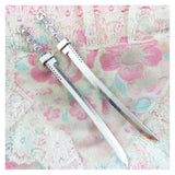 10Pcs Samurai Sword Bronze Antique Silver Plated Pendants DIY Crafts Making Find