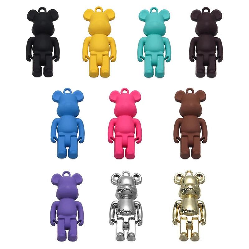 3D Bear Charms Candy Color Pendant DIY Jewelry Making