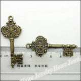22 Vintage Charms Key Pendant Antique Bronze for DIY Metal Jewelry Making