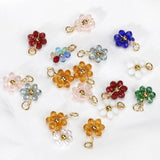 20pcs Flower Crystal Beads Multicolor Stainless Steel Jewelry Making DIY