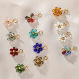 20pcs Flower Crystal Beads Multicolor Stainless Steel Jewelry Making DIY