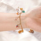 20pcs Flower Crystal Beads Multicolor Stainless Steel Jewelry Making DIY