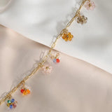 20pcs Flower Crystal Beads Multicolor Stainless Steel Jewelry Making DIY
