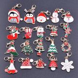 Enamel Christmas Tree Snowflake Charms Xmas Wreath Pendant DIY Necklaces