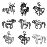 20pcs Horse Pendants Antique Silver Alloy Charm for Jewelry Making DIY