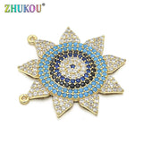 Brass CZ Charms Pendants, Mixed Color, 28x28mm, Hole: 0.5mm