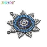 Brass CZ Charms Pendants, Mixed Color, 28x28mm, Hole: 0.5mm