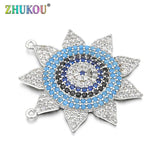 Brass CZ Charms Pendants, Mixed Color, 28x28mm, Hole: 0.5mm