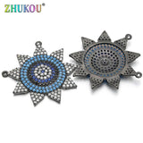 Brass CZ Charms Pendants, Mixed Color, 28x28mm, Hole: 0.5mm