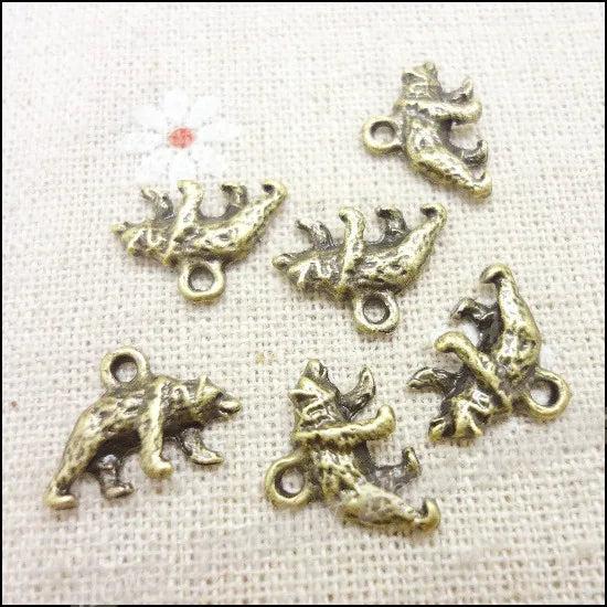 100 Vintage Charms Bear Pendant Antique Bronze for Jewelry Making