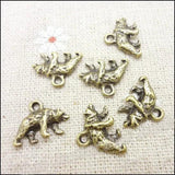 100 Vintage Charms Bear Pendant Antique Bronze for Jewelry Making