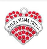 Greek Fortitude Pendant Red Enamel Sorority Charm