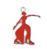 Greek Fortitude Pendant Red Enamel Sorority Charm