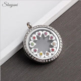 20Pcs Heart Floating Locket Window Plate Charms for 30mm Locket Necklaces