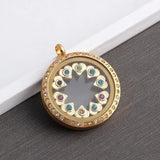 20Pcs Heart Floating Locket Window Plate Charms for 30mm Locket Necklaces