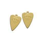 10Pcs Brass Sacre Heart Charms Evil Eye Heart Pendant