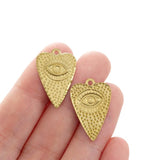 10Pcs Brass Sacre Heart Charms Evil Eye Heart Pendant