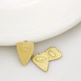 10Pcs Brass Sacre Heart Charms Evil Eye Heart Pendant