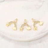 2Pcs Airplane Rainbow Charm Pendants for DIY Jewelry Making