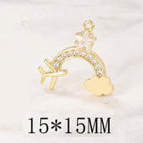 2Pcs Airplane Rainbow Charm Pendants for DIY Jewelry Making