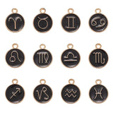 12Pcs Double-sided Alloy Enamel Constellations Charms for DIY Earrings Necklace