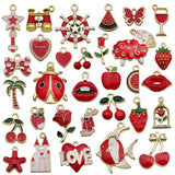 31Pcs Mixed Alloy Enamel Charms Pendant for Women Diy Earring Necklace