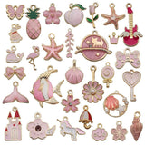 31Pcs Mixed Alloy Enamel Charms Pendant for Women Diy Earring Necklace
