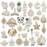 31Pcs Mixed Alloy Enamel Charms Pendant for Women Diy Earring Necklace