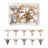 20pcs Enamel Cattle Head Charms for DIY Jewelry Making