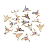 20pcs Enamel Cattle Head Charms for DIY Jewelry Making