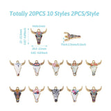20pcs Enamel Cattle Head Charms for DIY Jewelry Making