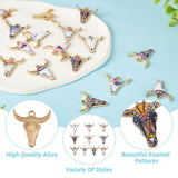 20pcs Enamel Cattle Head Charms for DIY Jewelry Making