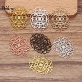 BoYuTe 100 Pcs Flower Charms Brass Material DIY Jewelry Making