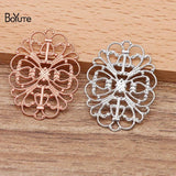 BoYuTe 100 Pcs Flower Charms Brass Material DIY Jewelry Making