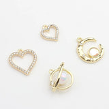 Zinc Alloy Charms Heart Planet Moon Shape Charms Pendant 6pcs/lot