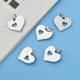 10pcs 304 Stainless Steel Heart Charms Pendants for DIY Jewelry Making