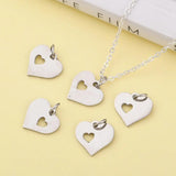10pcs 304 Stainless Steel Heart Charms Pendants for DIY Jewelry Making