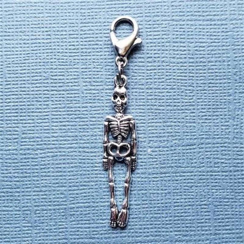 3 Pcs Skeleton Clip Charm - Halloween Jewelry - Zipper Pull
