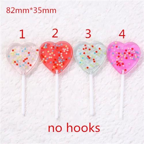 12pcs 82*35mm Multicolor Lollipops Resin Charms for DIY Jewelry